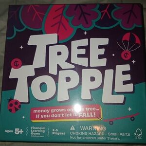 Tree Topple Money Management Game for Kids - Green and Purple